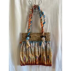 Cappelli Straworld Reversible Boho Tote Bag – Braided Handles – Woven Straw